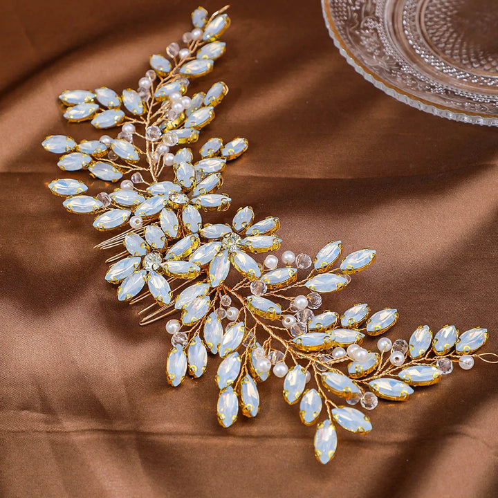 Peigne à Cheveux pour Mariage avec Strass – Accessoire Floral Élégant pour Chignon