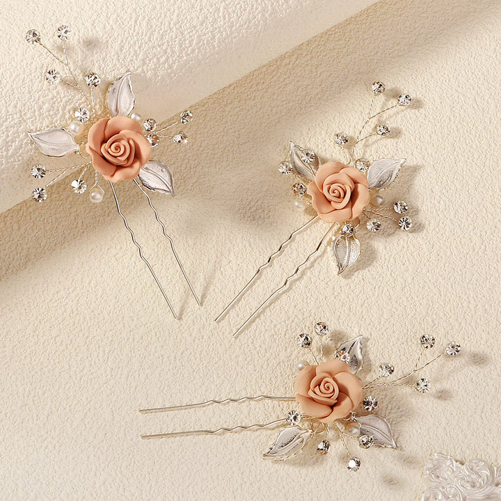 Épingles à Cheveux Décoratifs pour Mariage – Lot de 3