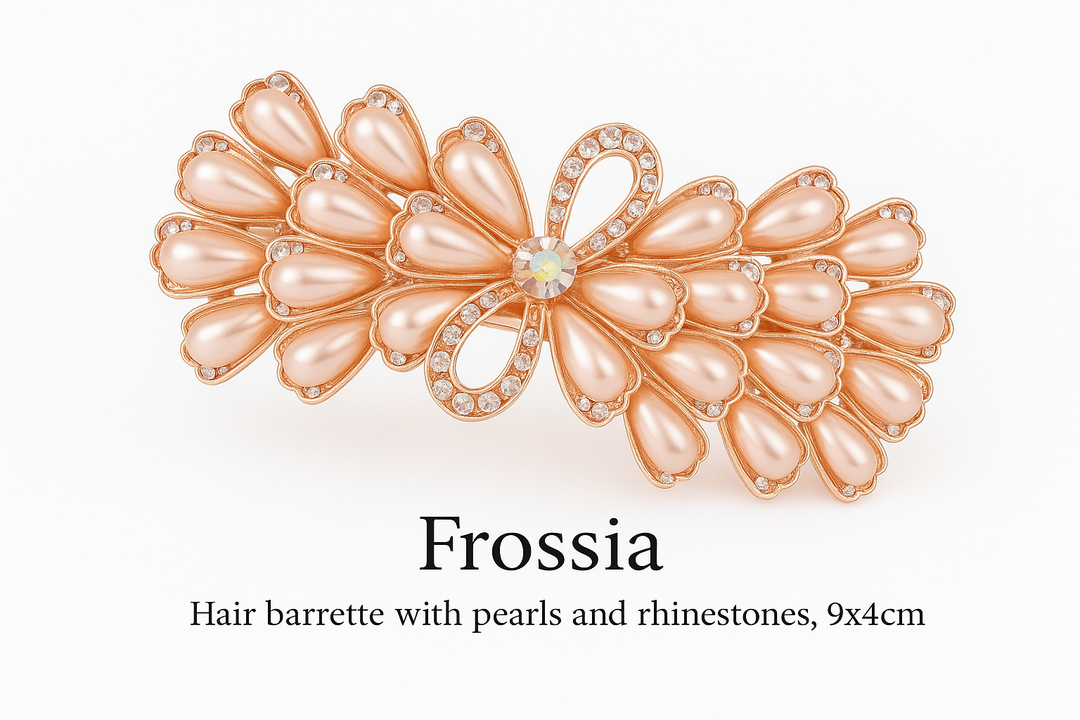 Grosse Barrette Perles Strass - Style Original