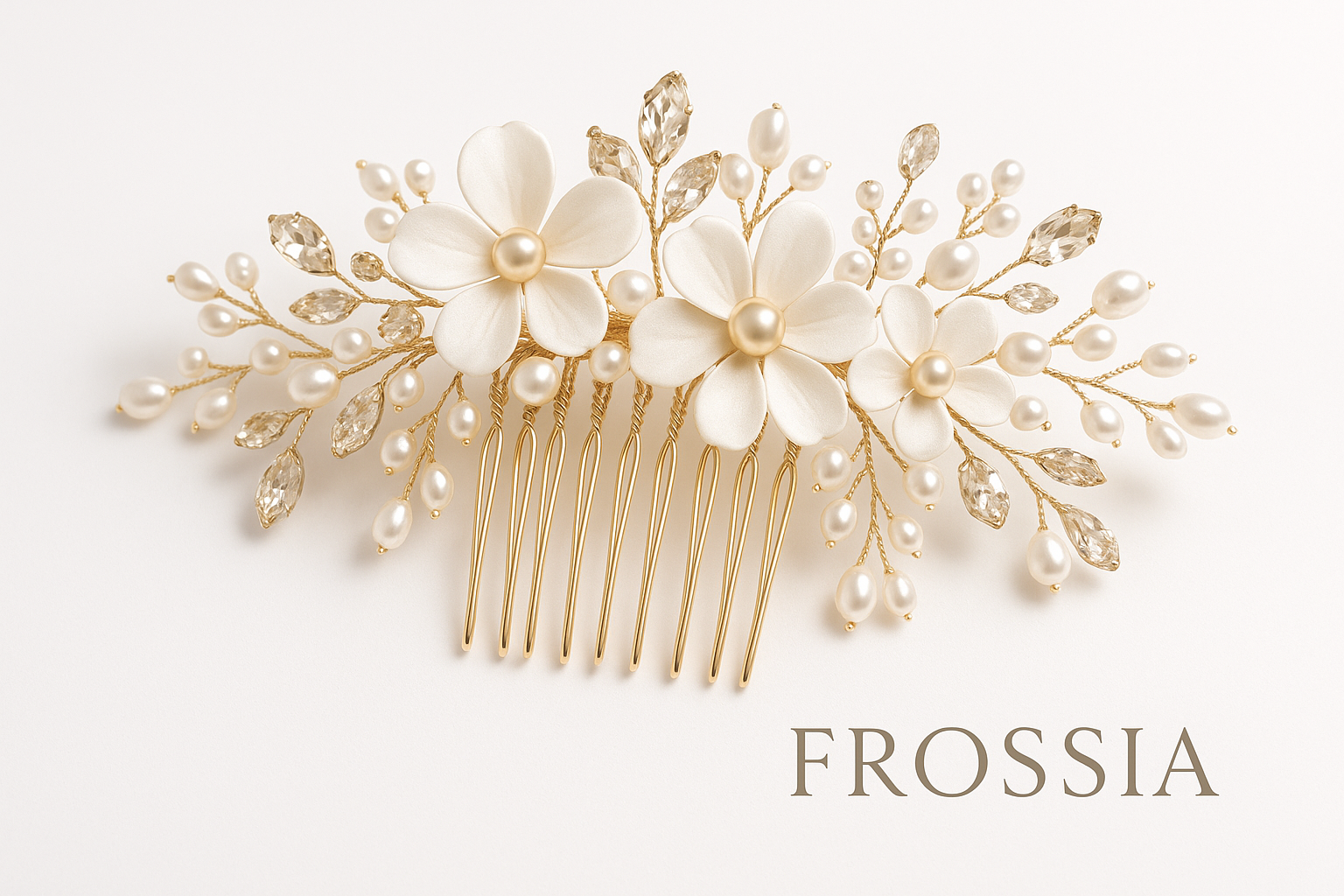 Peigne à cheveux en perles et cristal pour mariage bohème Odilia Peigne à cheveux en perles et cristal pour mariage bohème Odilia