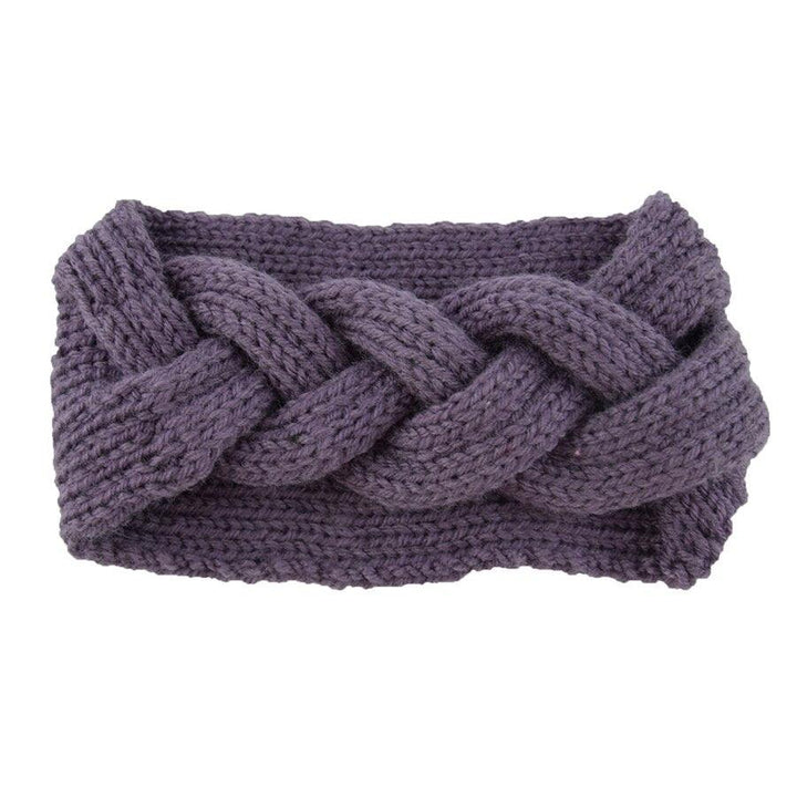 Bandeau Cheveux en Laine Tressé couleur violet | Bandeau cheveux tricot