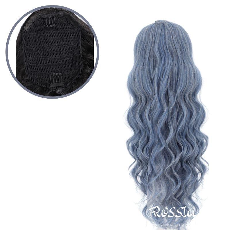 Extension cheveux queu de cheval de couleur bleu | Frossia