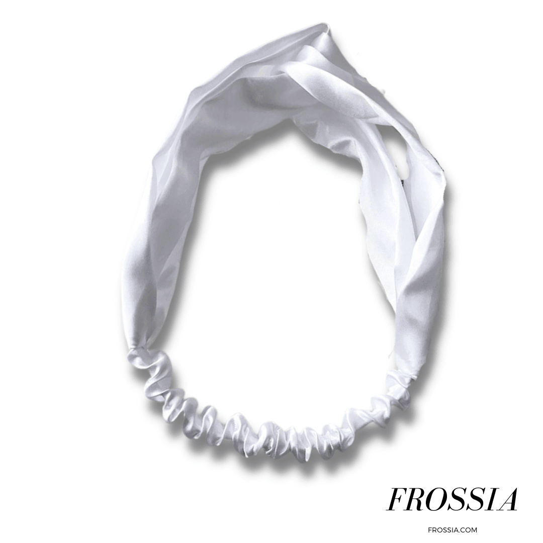Bandeau en Satin blanc pour Cheveux | Frossia