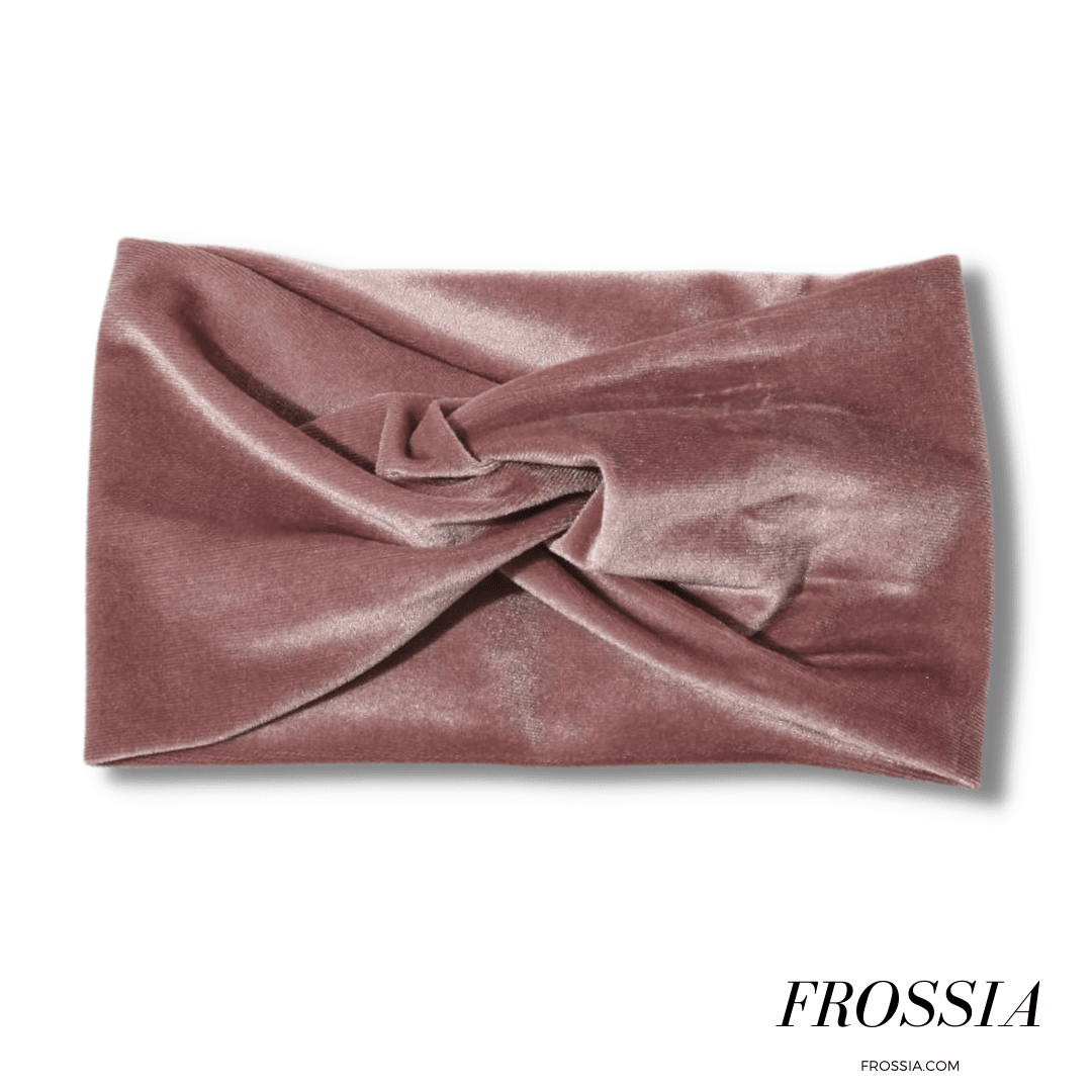 Bandeau cheveux velours rose | Frossia