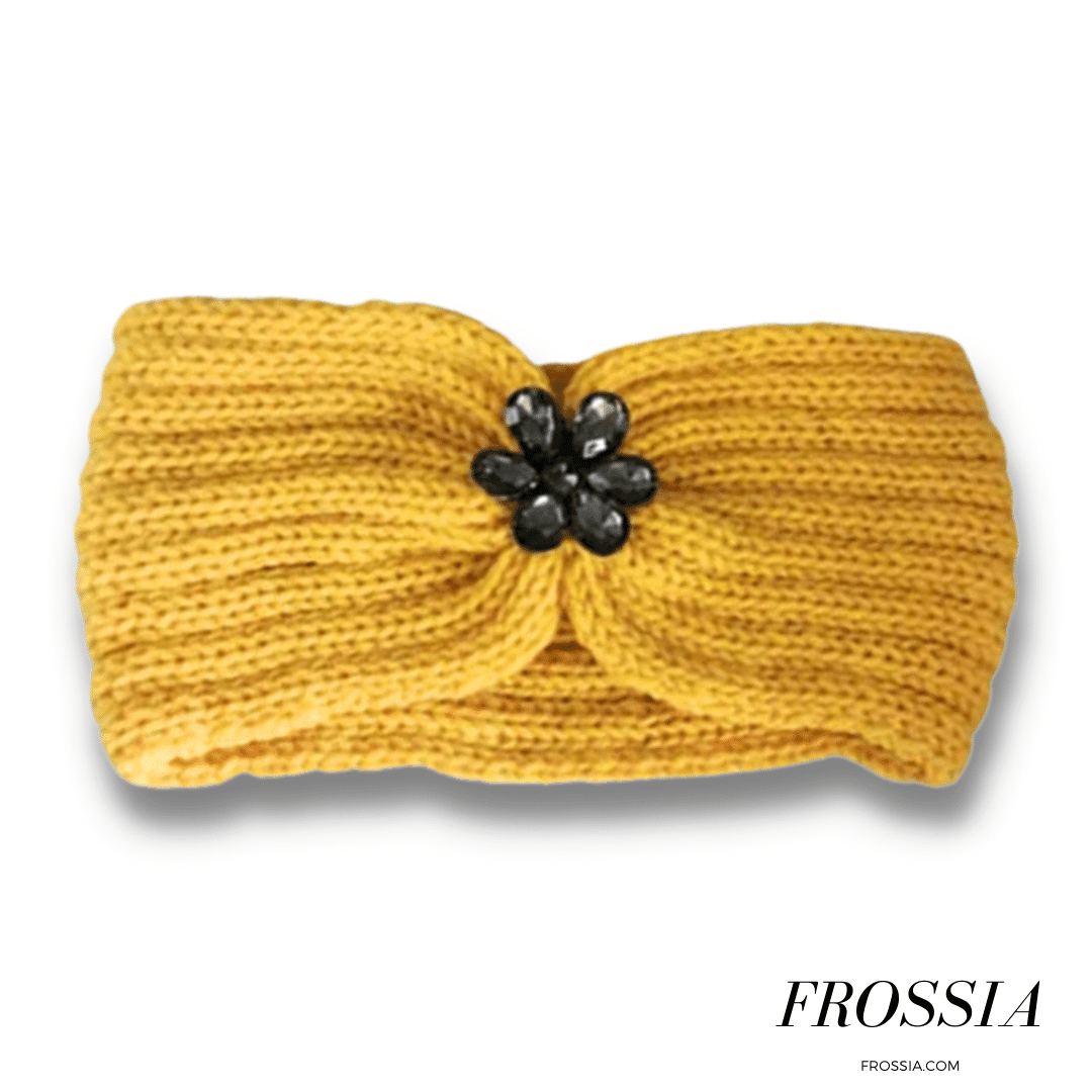 Bandeau jaune avec bijoux pour cheveux | Frossia