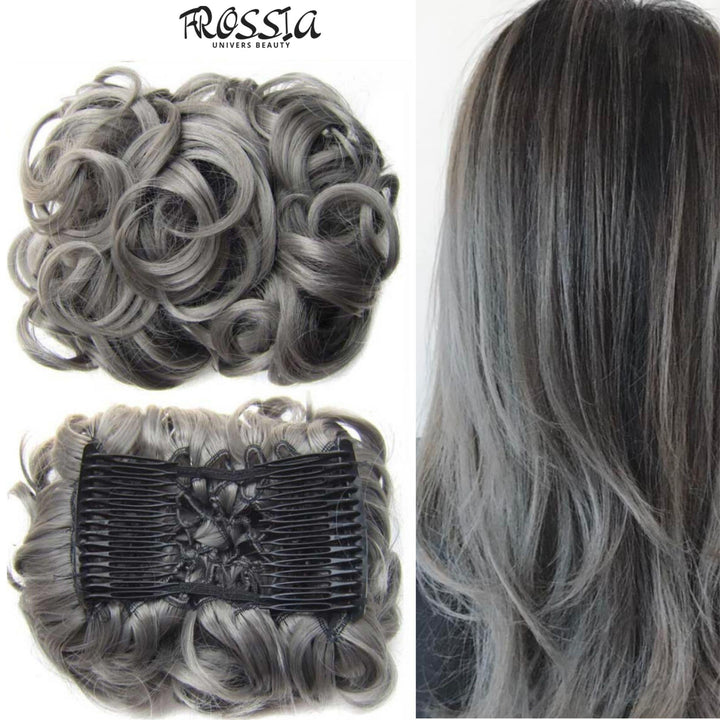 Postiche cheveux bouclés gris | Frossia 