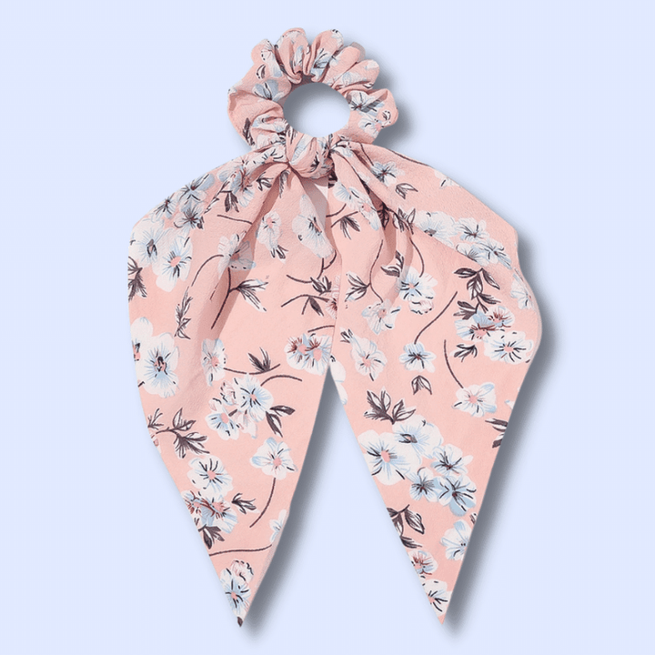 chouchou foulard rose fleuri