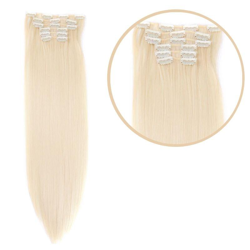 Extension cheveux blond polaire avec clips