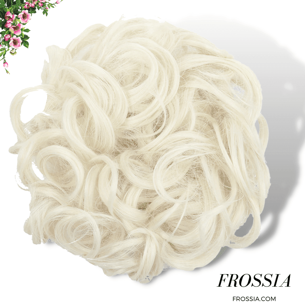 Faux chignon bun xxl en cheveux blancs | Frossia