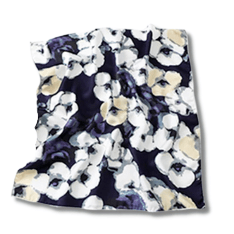 Foulard de soie pour cheveux avec imprimé floral